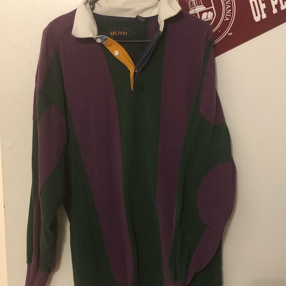 Vintage Other - Vintage Striped Long Sleeve Polo Shirt